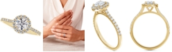 De Beers Forevermark Diamond Halo Pav&eacute; Band Engagement Ring (1/2 ct. t.w.) in 14k Gold